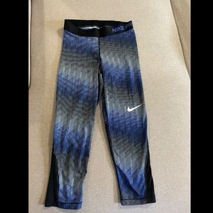 Nike Pro Dri-Fit Blue Stripped Leggings